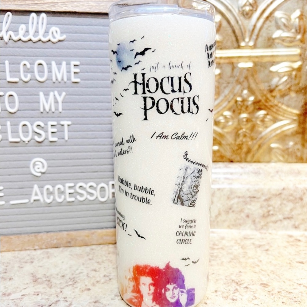 HOCUS POCUS Glitter Tumbler- Handmade- Brand New Without a tag